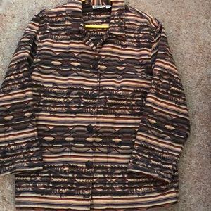Chico’s Design Women’s Multicolored Cotton Jacket size Chico’s 1